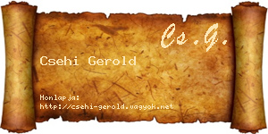 Csehi Gerold névjegykártya
